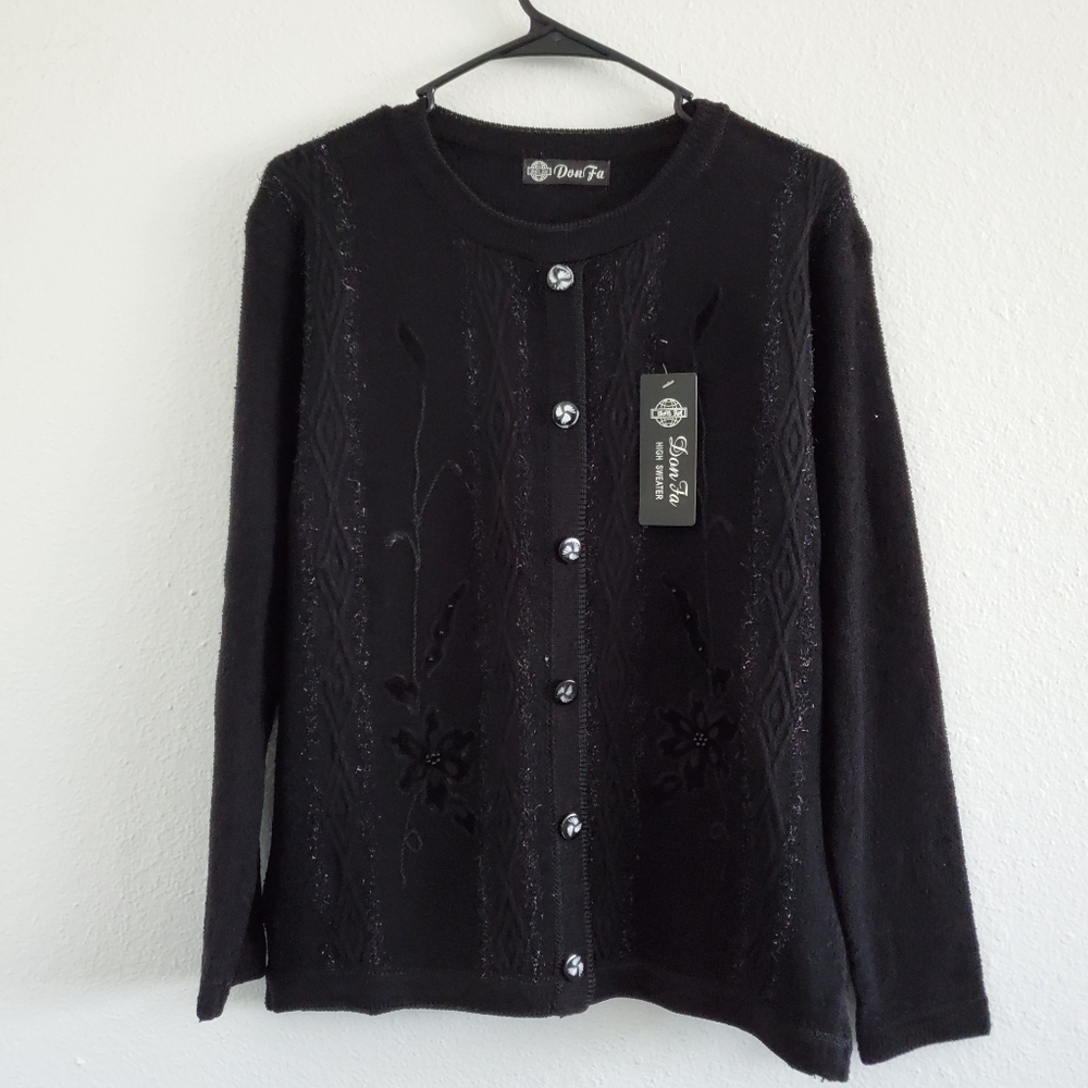 Don Fa Black Cardigan